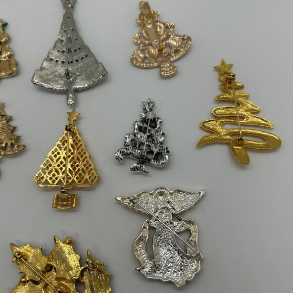 Christmas Brooch Tree Pin Radko Eisenberg Monet Claiborne Both Vintage Modern - Picture 14 of 16